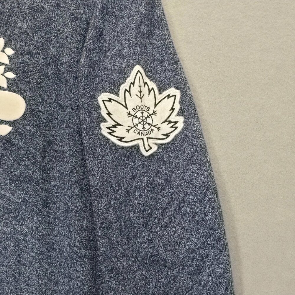 Roots Cooper Beaver Heathered Blue Shirt Logos Canada Vancouver EUC Size S/P - Picture 4 of 11